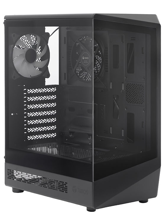 CASE GAMER TEROS TE-1321G, MID TOWER, USB 3.0 / USB 2.0, AUDIO, VENTILADOR ARGB, NEGRO - 1