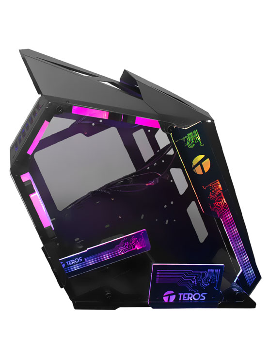 CASE GAMER TEROS TE-1314G, MID TOWER, USB 3.0 / USB 2.0, AUDIO, VENTILADOR ARGB, NEGRO - 4