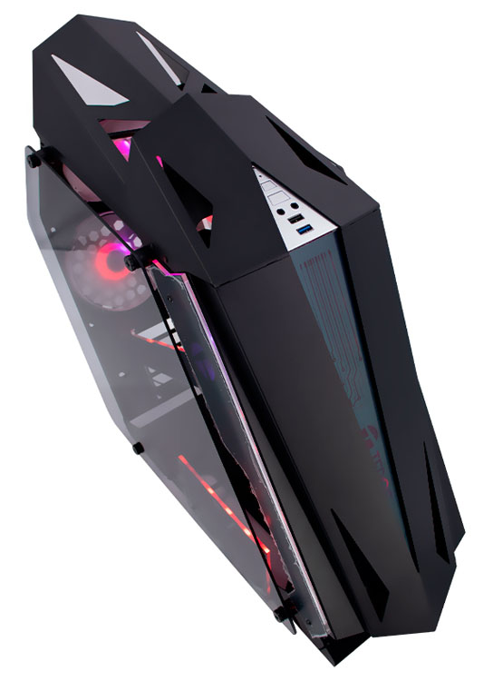 CASE GAMER TEROS TE-1314G, MID TOWER, USB 3.0 / USB 2.0, AUDIO, VENTILADOR ARGB, NEGRO - 6