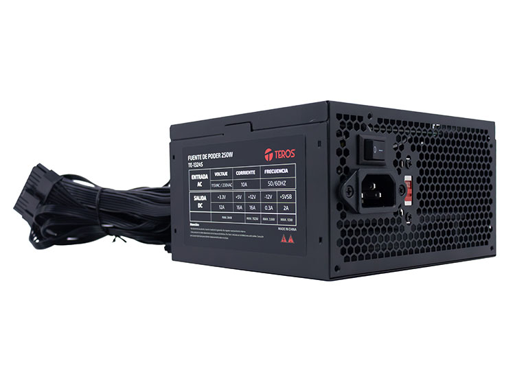 FUENTE DE ALIMENTACIÓN TEROS TE-1324S, FORMATO ATX, 250W, 115V / 230V - 1