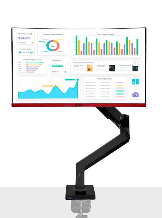 RACK PARA MONITOR DE 22' A 35' / BRAZO SOPORTE TEROS TE-7113 - 1