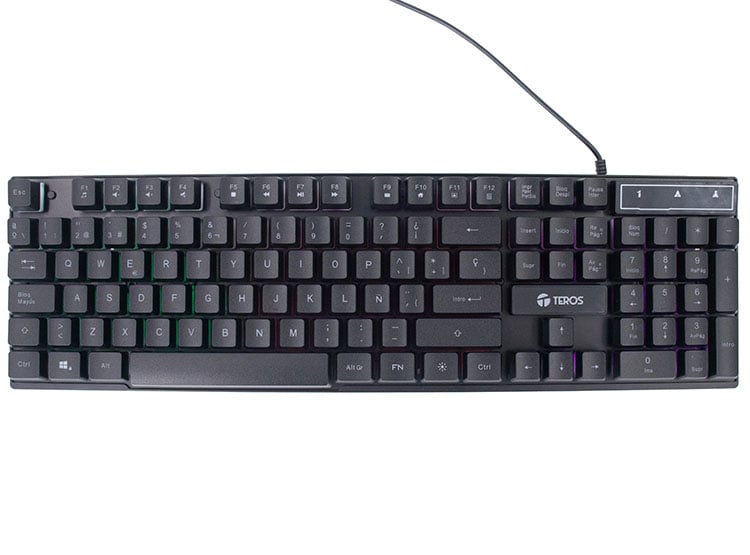 TECLADO GAMER TEROS TE-4072G, RGB, USB, NEGRO - 1