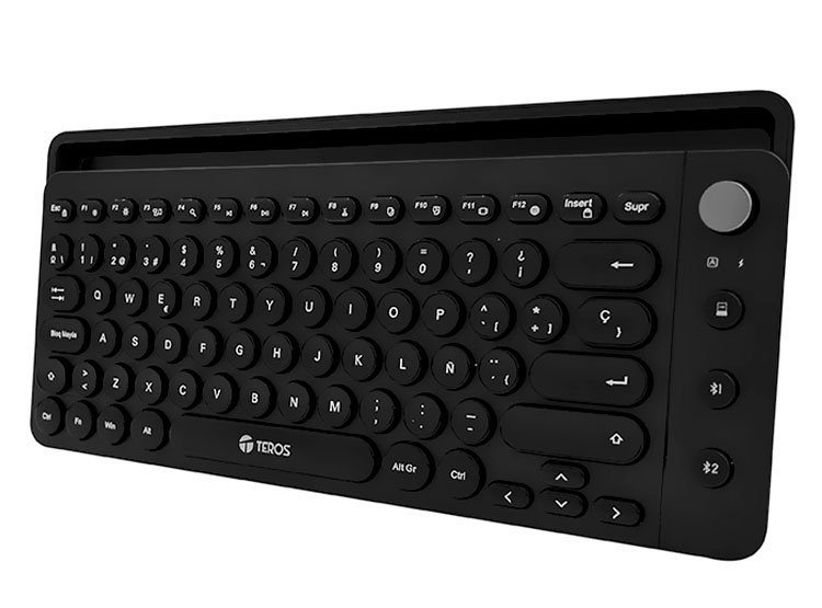 TECLADO INALÁMBRICO TEROS TE-4064N, 2.4 GHZ, BLUETOOTH 3.0 / 5.2, 80 TECLAS, NEGRO - 2