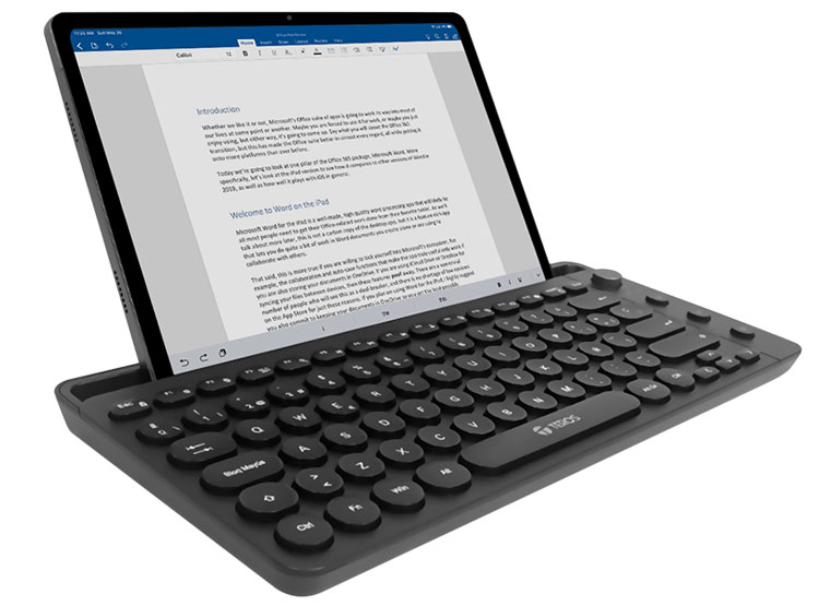 TECLADO INALÁMBRICO TEROS TE-4064N, 2.4 GHZ, BLUETOOTH 3.0 / 5.2, 80 TECLAS, NEGRO - 5