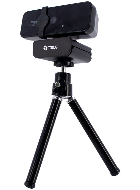 WEBCAM TEROS TE-9072, 2K, MICRÓFONO INCORPORADO, USB 2.0 - 3