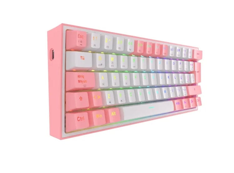 TECLADO REDRAGON FIZZ PRO WIRELESS. SPANISH K616-RGB-PW WHITE/PINK - 3