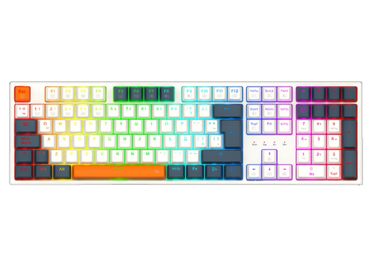 TECLADO REDRAGON TRUNDLE K668WBO-RGB IDIOMA ESPAÑOL - 1