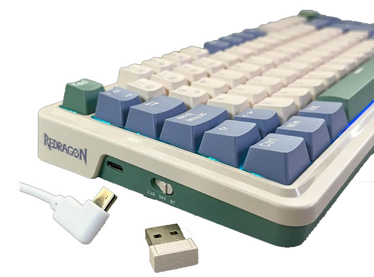 TECLADO REDRAGON UCALPRO-RGB WIRELESS IDIOMA ESPAÑOL K673CPG PASTEL - 4