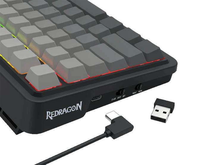 TECLADO REDRAGON EISA PRO K686SP-RGB-PRO LATERAL IMPRESO, CABLEADO Y 2.4GYBT - 5
