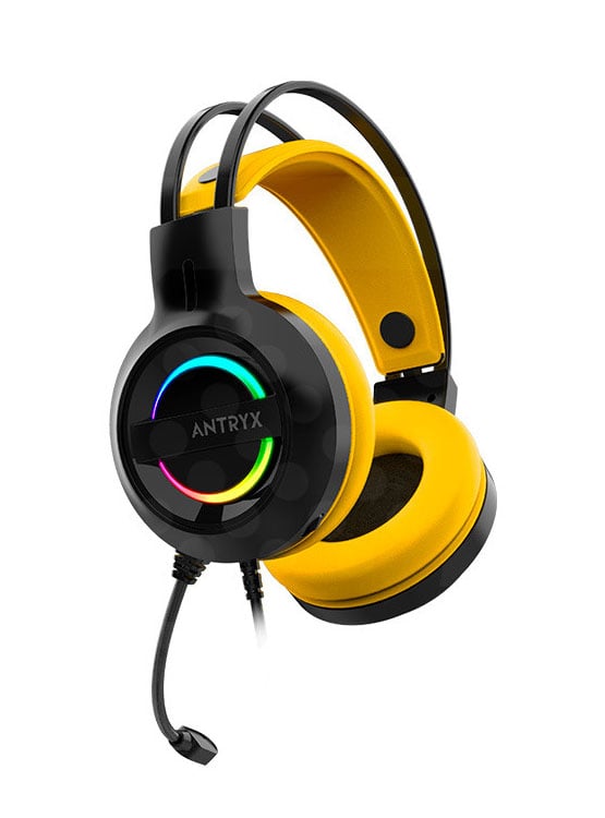 AURICULAR ANTRYX IRIS-K YELLOW, 7.1 VIRTUAL SURROUND, USB, RAINBOW - 4
