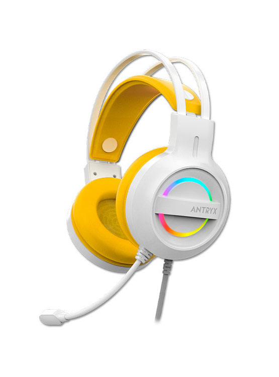 AURICULAR ANTRYX IRIS-W YELLOW, 7.1 VIRTUAL SURROUND, USB, RAINBOW - 2