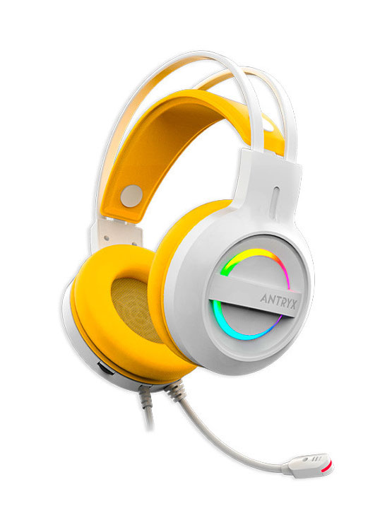 AURICULAR ANTRYX IRIS-W YELLOW, 7.1 VIRTUAL SURROUND, USB, RAINBOW - 3