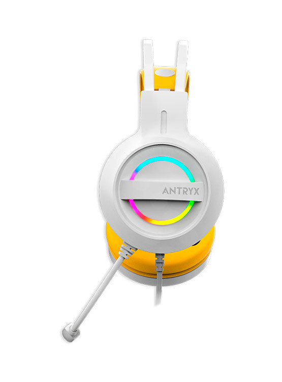 AURICULAR ANTRYX IRIS-W YELLOW, 7.1 VIRTUAL SURROUND, USB, RAINBOW - 5