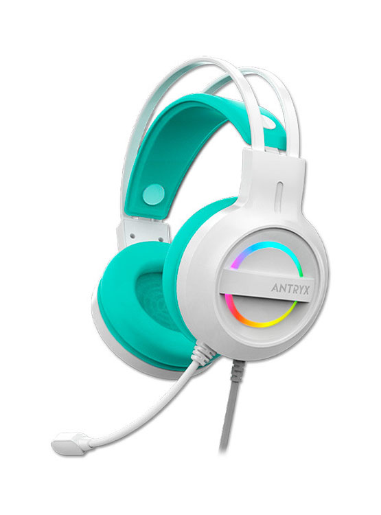 AURICULAR ANTRYX IRIS-W TURQUESA, 7.1 VIRTUAL SURROUND, USB, RAINBOW - 2