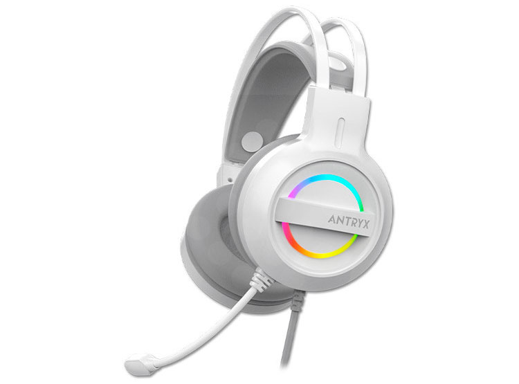 AURICULAR ANTRYX IRIS-W GRIS, 7.1 VIRTUAL SURROUND, USB, RAINBOW - 2
