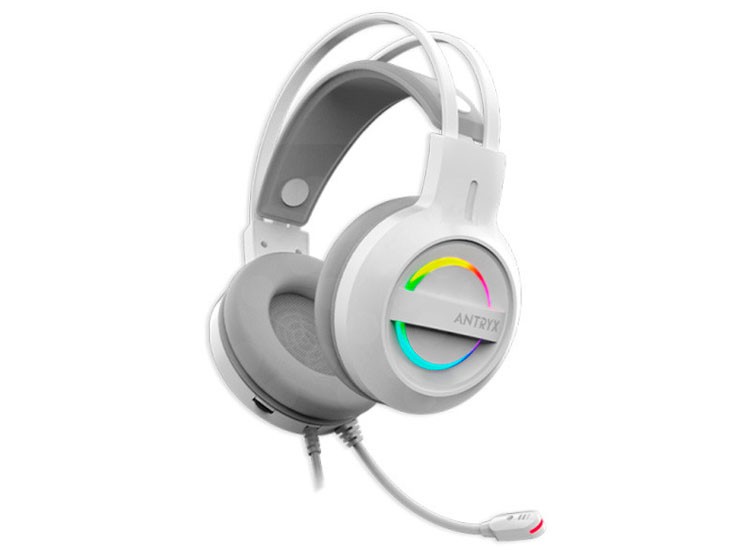 AURICULAR ANTRYX IRIS-W GRIS, 7.1 VIRTUAL SURROUND, USB, RAINBOW - 3