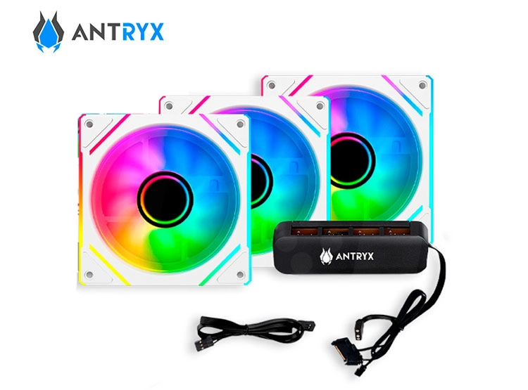 KIR ARGB ANTRYX IF-120 INFINITY FAN WHITE, 120MM X 3, C/CONTROLADOR - 2