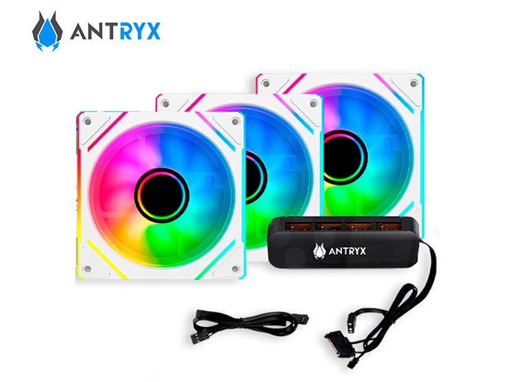 KIR ARGB ANTRYX IF-120 INFINITY FAN WHITE, 120MM X 3, C/CONTROLADOR - 2