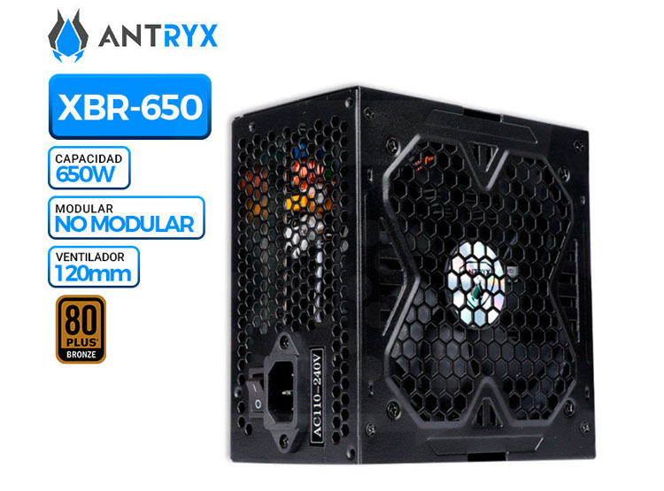 FUENTE DE PODER ANTRYX XBR-650, 80 PLUS BRONZE, 650W - 1