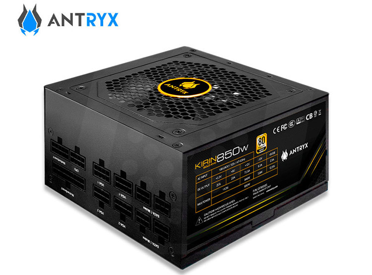 FUENTE DE PODER ANTRYX KIRIN GOLD EVO 850W, 80 PLUS GOLD MODULAR, 850W - 4