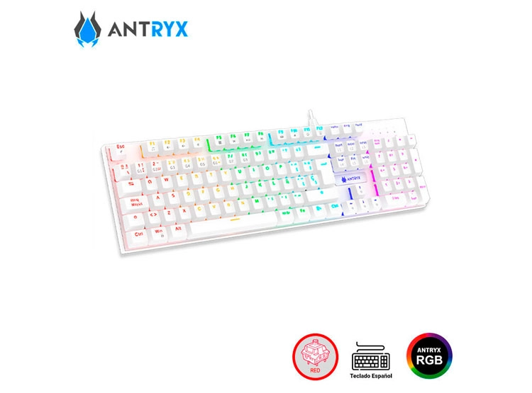 KIT GAMING ANTRYX GC-3100 X3 WHITE, TECLADO SWITCH RED, MOUSE, AURICULARES - 3