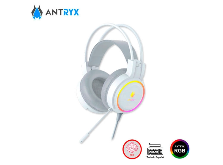 KIT GAMING ANTRYX GC-3100 X3 WHITE, TECLADO SWITCH RED, MOUSE, AURICULARES - 5