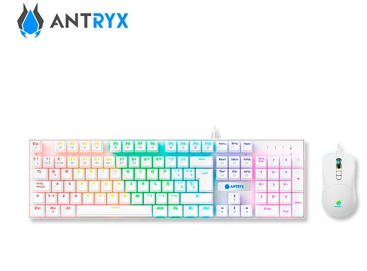 KIT GAMING ANTRYX GC-3100 WHITE, TECLADO SWITCH BLUE Y MOUSE - 2