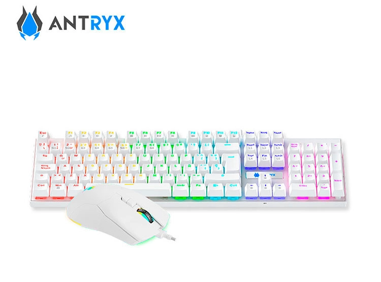 KIT GAMING ANTRYX GC-3100 WHITE, TECLADO SWITCH BLUE Y MOUSE - 3