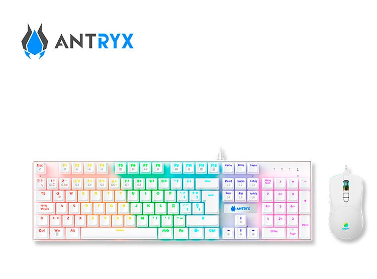 KIT GAMING ANTRYX GC-3100 WHITE, TECLADO SWITCH RED Y MOUSE - 2