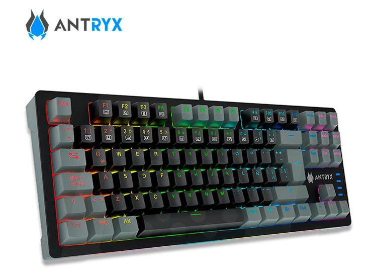 TECLADO MECANICO TKL ANTRYX MK840L BLACK/GRAY, SWITCH BLUE - 1