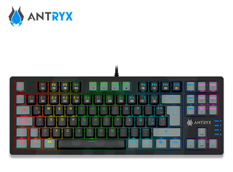 TECLADO MECANICO TKL ANTRYX MK840L BLACK/GRAY, SWITCH BLUE - 2