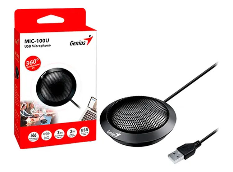 MICROFONO GENIUS MIC-100U P/VIDEO CONFERENCIA BLACK - 1