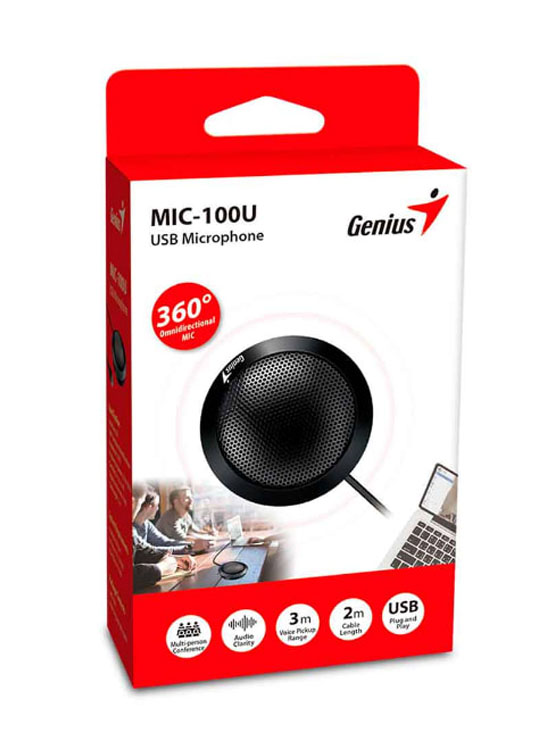 MICROFONO GENIUS MIC-100U P/VIDEO CONFERENCIA BLACK - 2