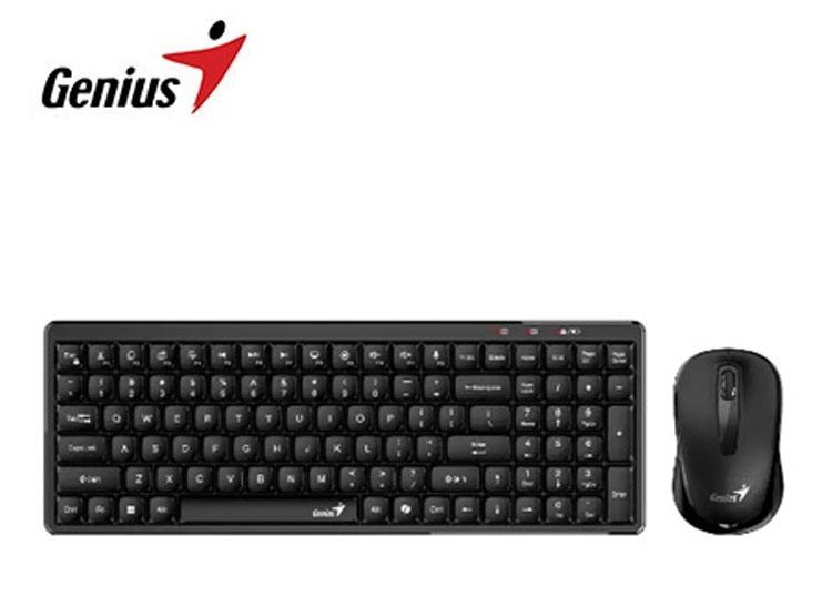 TECLADO GENIUS + MOUSE WIRELESS LUXEMATE Q8100 AI COPILOT COMPACT MULTIMEDIA SP BLACK (31340019401) - 2