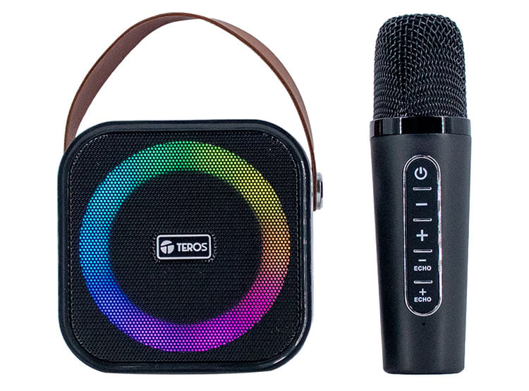 PARLANTE KARAOKE INALÁMBRICO TEROS TE-6013N, BT 5.4, 10W, USB, ILUMINACIÓN LED - 1