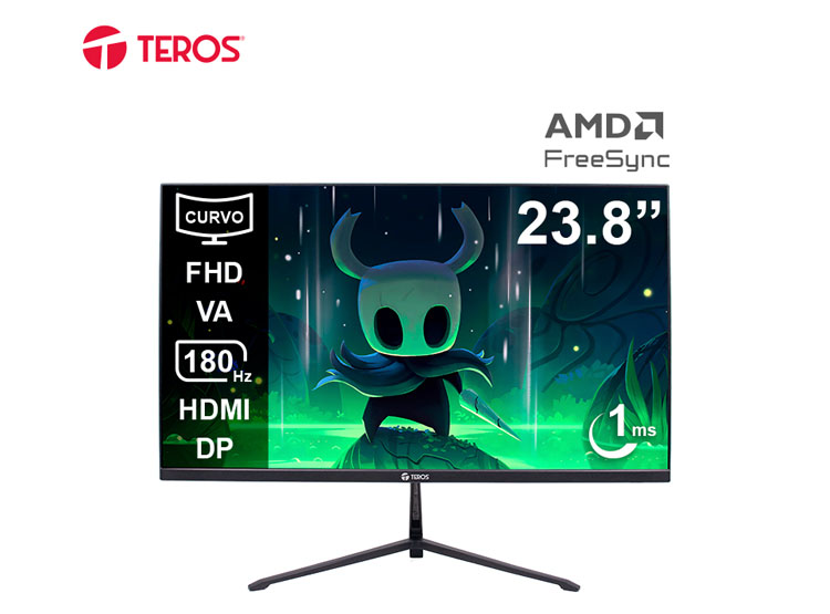 MONITOR CURVO GAMING TEROS TE-2476G 23.8' FHD VA 180HZ 1MS HDMI DP AUDIO OUT NEGRO - 1