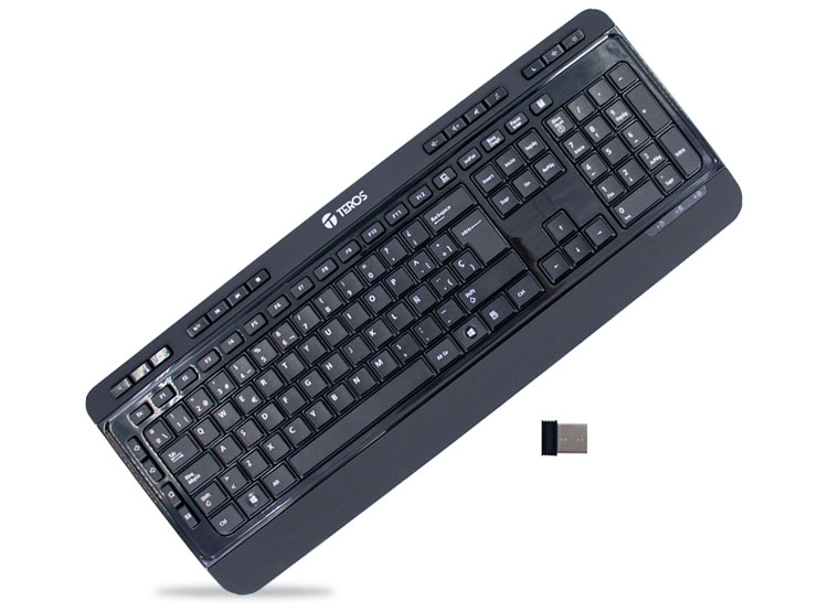 TECLADO INALÁMBRICO TEROS TE-4074CS, 2.4GHZ, USB, NEGRO - 1