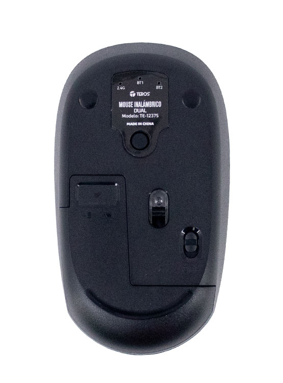 MOUSE INALÁMBRICO TEROS TE-1237S, BT 5.0, 2.4GHZ, USB, COLOR NEGRO - 3