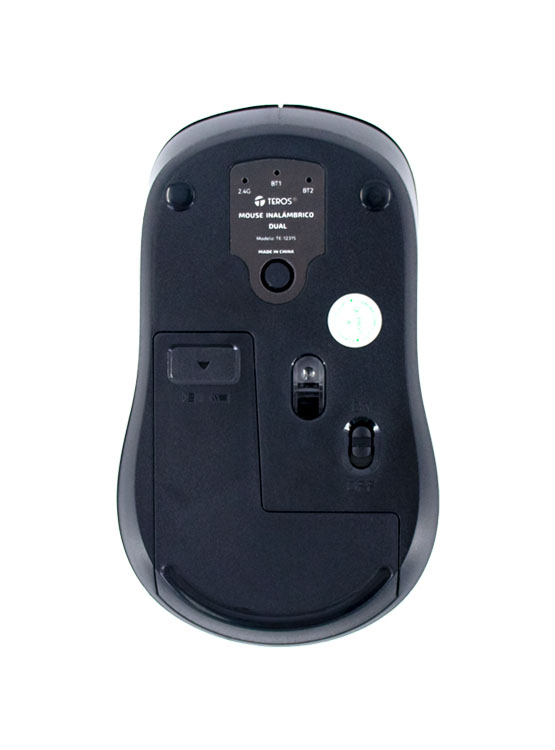 MOUSE INALÁMBRICO TEROS TE-1231S, 2.4GHZ, BT 5.0, 4 BOTONES, USB, NEGRO - 4