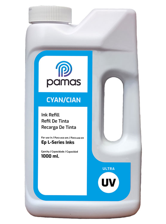 TINTA COMPATIBLE PARA EPSON MARCA PAMAS 1 LITRO ULTRA UV – CIAN - 1