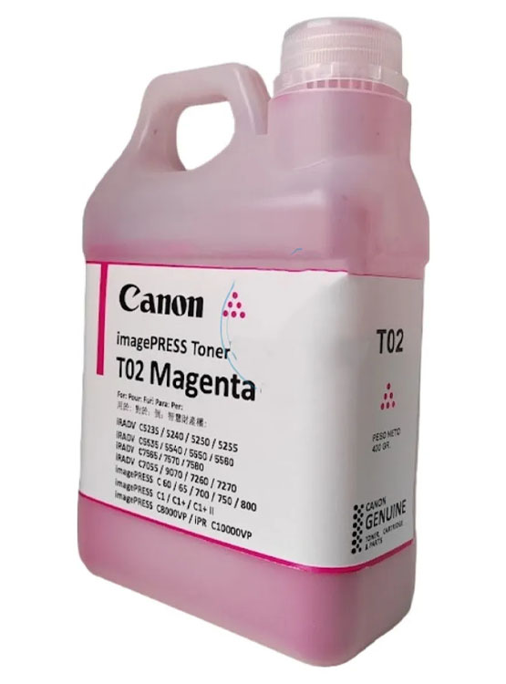 PACK DE RECARGAS DE TONERS TO2 400 GR. AMARILLO / CYAN / MAGENTA / NEGRO - 3