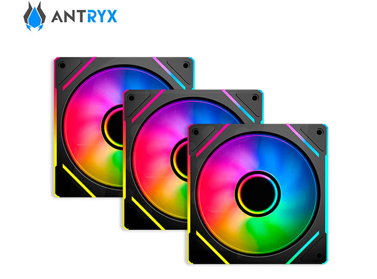 KIT ARGB ANTRYX IF-120 INFINITY FAN BLACK 120MM X 3, C/CONTROLADOR - 2