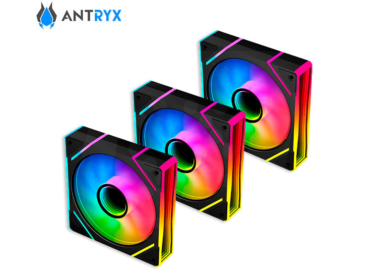 KIT ARGB ANTRYX IF-120 INFINITY FAN BLACK 120MM X 3, C/CONTROLADOR - 3