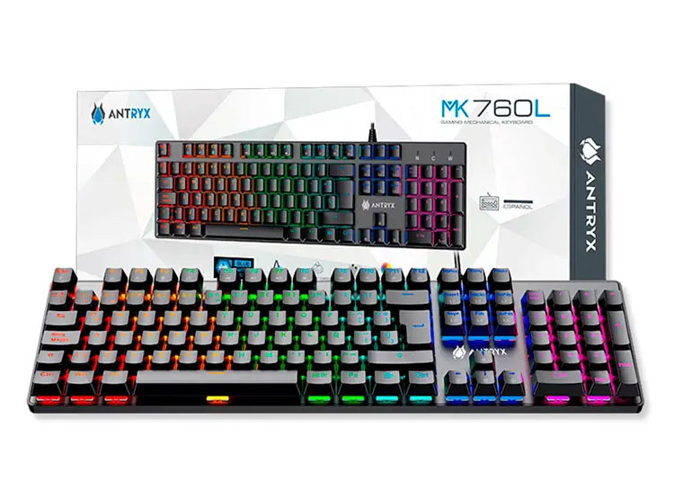 TECLADO GAMING ANTRYX MECANICO MK760L BLACK, BLUE SWITCH (AMK-760LKBL-SP) - 1