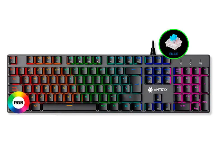 TECLADO GAMING ANTRYX MECANICO MK760L BLACK, BLUE SWITCH (AMK-760LKBL-SP) - 2