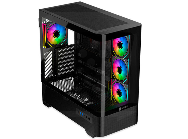 CASE ANTRYX FX 830 BLACK, FAN X4 ARGB, USB TIPO-C - 2