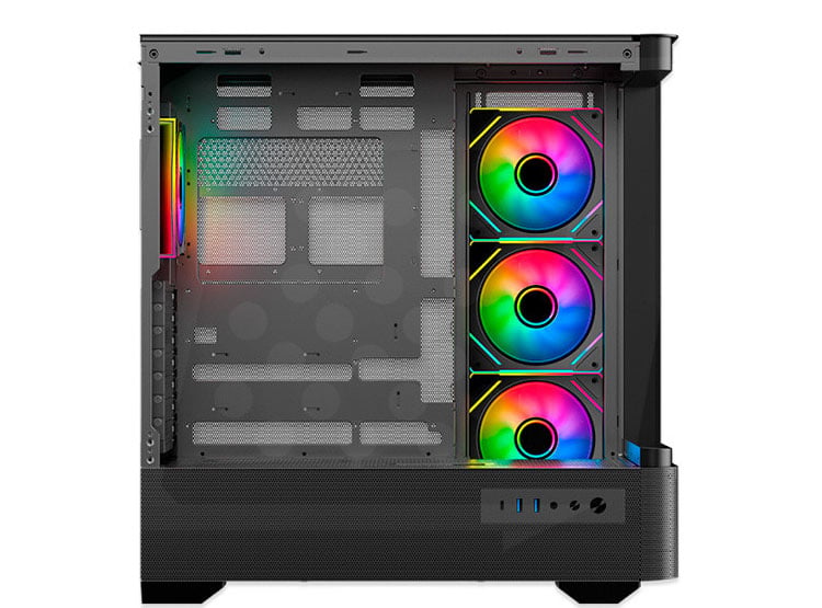 CASE ANTRYX FX 830 BLACK, FAN X4 ARGB, USB TIPO-C - 4