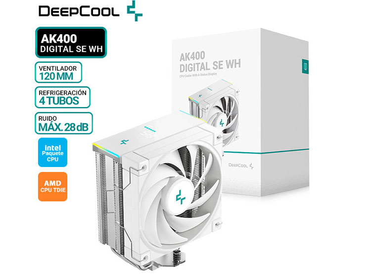 COOLER DE PROCESADOR DEEPCOOL AK400 DIGITAL SE WH - 1