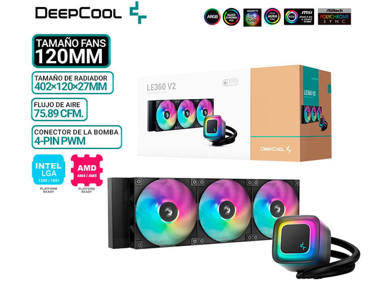 REFRIGERACION LIQUIDA DEEPCOOL LE360 V2 ARGB - 1