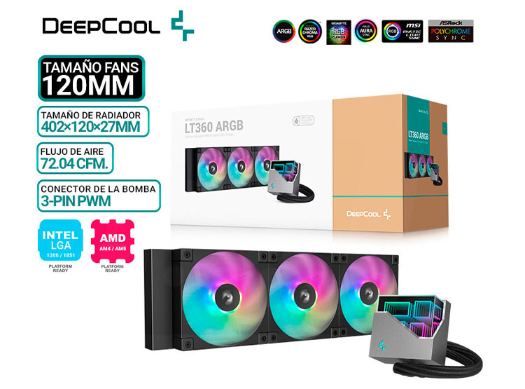 REFRIGERACION LIQUIDA DEEPCOOL LT360, ARGB - 1